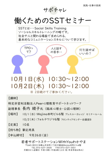 サポチャレ　働くためのSSTセミナー